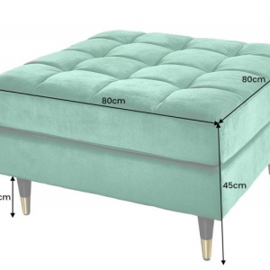 Taburete elegant Cozy Velvet 80cm, catifea verde smarald - Img 2