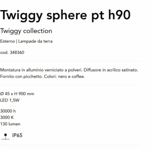 Tarus LED iluminat exterior IP65 Twiggy sphere pt H-90cm cafeniu 164372 universul-luminii.ro