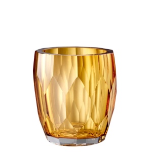 Vas decorativ din sticla design elegant Marquis galben 112580 HZ