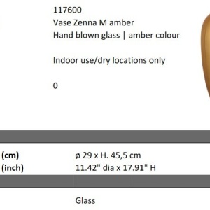 Vas decorativ din sticla design LUX Zenna M, amber - Img 2