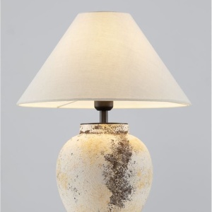 Veioza decorativa, Ceramica, Tesatura, Alb, LUPE 245472 universul-luminii.ro