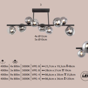 Veioza design modern RIHA fumurie 56133-4T GL 192542 universul-luminii.ro