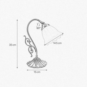 Veioza din alama stil Art Nouveau Floral - Img 3