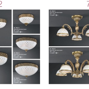 Veioza, lampa de masa clasic design italian din alama, sticla 7002 RA-P. 7002 G 201572 universul-luminii.ro
