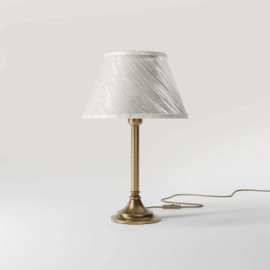 Veioza, Lampa de masa cu abajur elegant Ivory Striped - Img 5