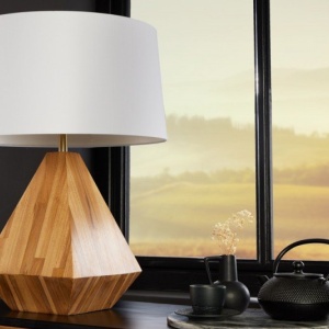 Veioza, Lampa de masa cu baza din lemn Diamond 60cm 146732 universul-luminii.ro
