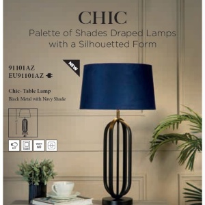 Veioza/Lampa de masa decorativa Chic negru/navy - Img 5