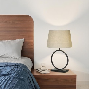 Veioza/Lampa de masa decorativa Elegant negru/natural - Img 2