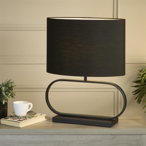 Veioza/Lampa de masa decorativa Sleek negru - Img 2