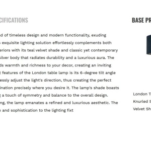 Veioza/Lampa de masa design decorativ London argintiu/teal 223022 universul-luminii.ro