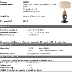 Veioza, Lampa de masa design LUX D'Ancona 55392 universul-luminii.ro