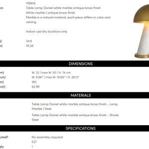 Veioza, Lampa de masa design LUX Daniel alb 236032 universul-luminii.ro