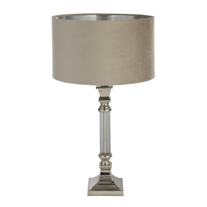 Veioza/Lampa de masa design lux elegant Belle crom/taupe 148782 universul-luminii.ro