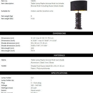 Veioza, Lampa de masa design LUX Rapho, bronz 222832 universul-luminii.ro
