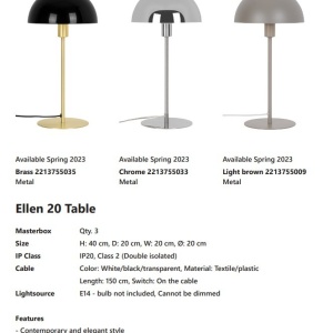 Veioza, lampa de masa design minimalist scandinav Ellen 20 Light brown 132772 universul-luminii.ro