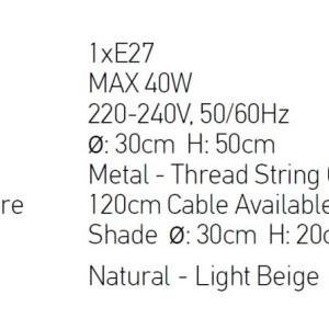 Veioza, lampa de masa design modern Driu natur, bej 63452 universul-luminii.ro