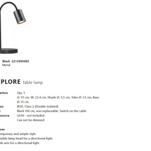 Veioza, lampa de masa design modern Explore negru 117952 universul-luminii.ro