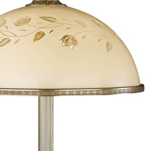 Veioza / Lampa de masa din alama cu sticla decorata design italian H-56cm 6208 101722 universul-luminii.ro