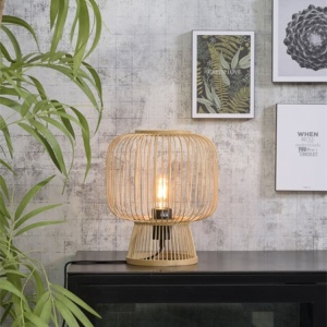 Veioza, lampa de masa eco din bambus Cango natur, 30x26cm 90962 universul-luminii.ro