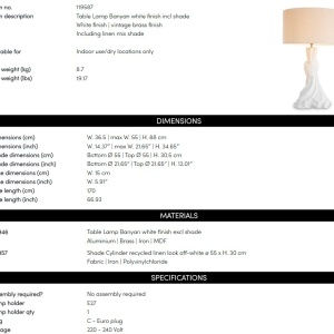 Veioza, Lampa de masa LUX Banyan Alb 244262 universul-luminii.ro