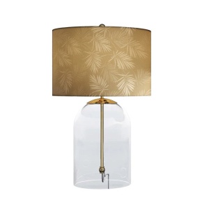 Veioza, Lampa de masa, Sticla, Abajur Auriu, CLASSICO 55cm
