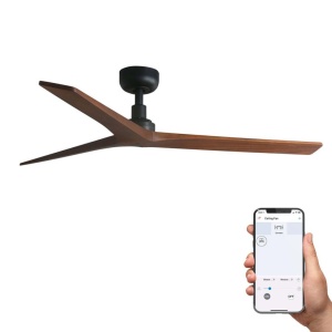 Ventilator smart sistem TUYA si telecomanda KLIM M 125cm, negru/ nuc