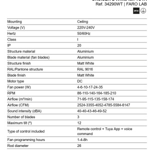 Ventilator tavan smart sistem TUYA si telecomanda CRUISER L alb - Img 5