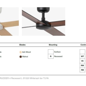 Ventilator tavan smart sistem TUYA si telecomanda RUDDER 4 L negru/nuc - Img 10
