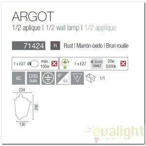 1/2 Aplica de perete exterior IP44 Argot 71424 49383 universul-luminii.ro