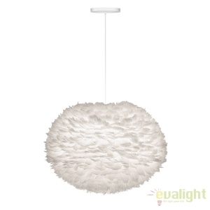 Abajur modern cu pene de gasca EOS alb, 65cm 59343 universul-luminii.ro