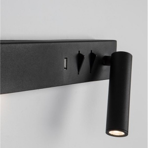 Aplica ambientala cu reader LED directionabil si USB Charger Vida neagra NVL-9533521 186173 universul-luminii.ro