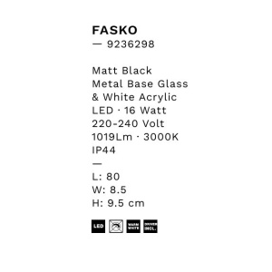 Aplica baie LED, protectie IP44, L-80cm, Negru, Fasko NVL-9236298 170403 universul-luminii.ro