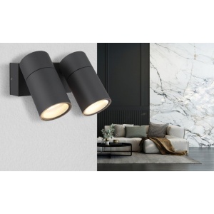 Aplica cu 2 Spoturi iluminat exterior protectie IP44 PIPER 250273 universul-luminii.ro