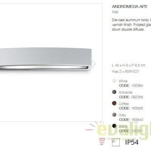 Aplica cu iluminat up-and-down IP55 ANDROMEDA AP2 GRIGIO 163543 - Img 2