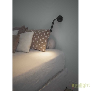 Aplica cu reader LED stil modern minimalist KALE neagra 62703 58763 universul-luminii.ro