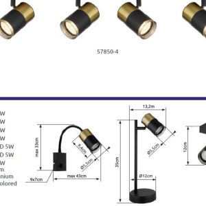 Aplica cu Spot directionabil BRISBON negru/cupru 236293 universul-luminii.ro