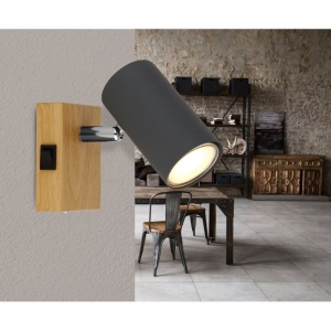 Aplica cu spot directionabil design modern ROBBY gri grafit 114203 universul-luminii.ro