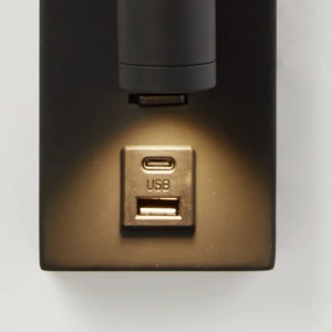 Aplica cu spot directionabil Marlow USB, negru - Img 4