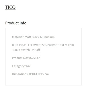Aplica cu Spot LED directionabil stil minimalist TICO negru, NVL-9695147 246403 universul-luminii.ro
