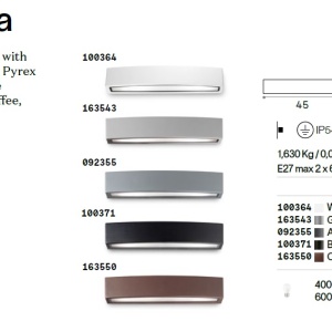 Aplica de exterior iluminat ambiental ANDROMEDA AP1 gri 92633 universul-luminii.ro