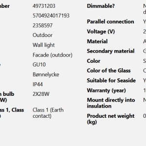 Aplica de exterior iluminat ambiental IP44 Canto Maxi Kubi 2 negru 230113 universul-luminii.ro