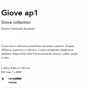Aplica de exterior iluminat ambiental IP54 Giove ap1 gri 225113 universul-luminii.ro