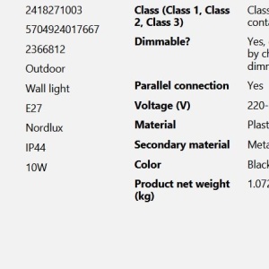 Aplica de exterior stil minimalist nordic IP44 Dalius 219623 universul-luminii.ro