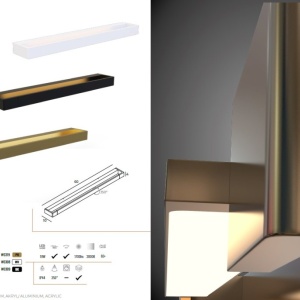 Aplica de perete baie cu protectie IP44, FLINK L-60cm, auriu 211683 universul-luminii.ro