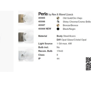 Aplica de perete baie cu protectie IP44 PERLA black 201343 universul-luminii.ro
