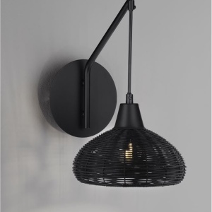 Aplica de perete boho style design natural Fado negru 228903 universul-luminii.ro