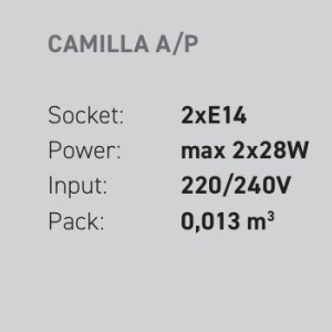 Aplica de perete CAMILLA cu foita aurie sau argintie 149623 universul-luminii.ro
