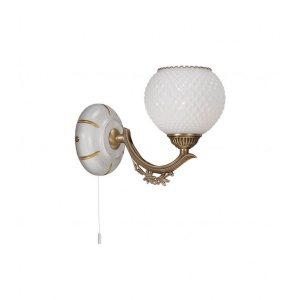 Aplica de perete clasic design italian din alama, sticla si lemn 8655 RA-A. 8655/1