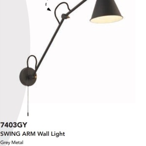 Aplica de perete cu brat articulat Swing gri 136463 universul-luminii.ro