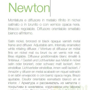 Aplica de perete cu brat reglabil, finisaj nickel, NEWTON AP1 016399 66633 universul-luminii.ro